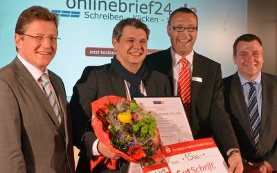 Thorsten Wilhelm (Produktmanager onlinebrief24.de) bei der Preisverleihung, Foto: C. Benz